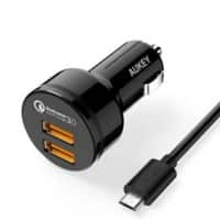 Chargeur de voiture AUKEY CC-T8 filaire Noir