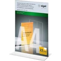 Sigel Tischaufsteller A4 21 (B) x 8.5 (T) x 30 (H) cm Transparent
