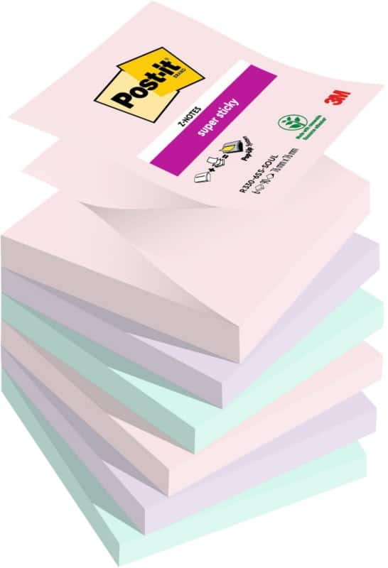 Z-Notes Post-it Soulful 76 x 76 Assortiment 90 feuilles Paquet de 6