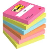 Notes adhésives Post-it Poptimistic 76 x 76 mm Assortiment 100 feuilles Paquet de 6