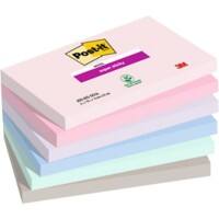 Notes adhésives Post-it Super Sticky Bleu, gris, lavande, rose, vert Vierge Rectangulaire 76 x 127 mm 6 x 90 notes