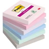 Post-it Super-Haftnotizen Soulful 76 x 76 mm Farbig sortiert 90 Blatt 6 Stück