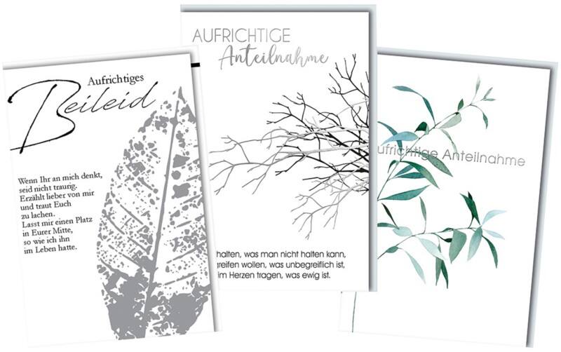 Braun &amp; Company Trauerkarten Mehrfarbig 230gsm 5939-0042 3 Stück