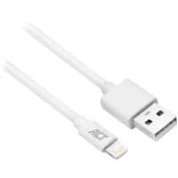 ACT USB A Male USB Kabel Apple Lightning AC3011 Weiß 1 m