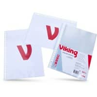 Viking Prospekthüllen A4 Glasklar Transparent 110 Mikron PP (Polypropylen) Oben 23 Löcher 25 Stück