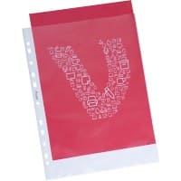 Viking Prospekthüllen A4 Genarbt Transparent 80 Mikron PP (Polypropylen) Oben 11 Löcher 50 Stück