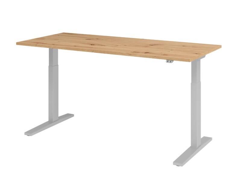 Bureau assis-debout Hammerbacher VXMKA Hauteur ajustable électriquement Chêne C-Pied 1800 (L) x 800 (P) x 1200 (H) mm Acier, Aggloméré