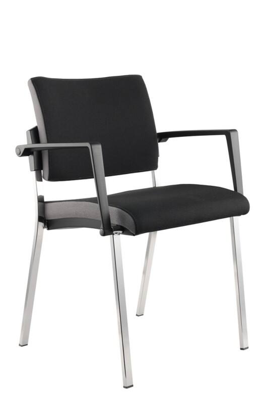 Chaise visiteur Hammerbacher Tissu Accoudoirs fixes Noir 130 kg VSBP1 590 x 500 x 800 mm 2 Unités