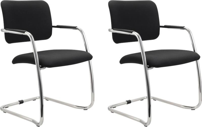 Chaise visiteur Hammerbacher Tissu Accoudoirs fixes Noir 120 kg VSBP2 560 x 590 x 810 mm 2 unités
