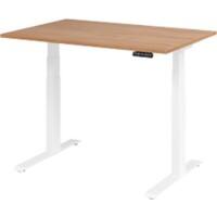 Station de travail assis-debout Hammerbacher XDKB12 Blanc, Noyer 1&nbsp;200 x 800 x 1&nbsp;290 mm