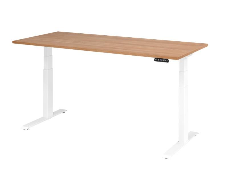 Bureau assis-debout Hammerbacher VXDKB Hauteur ajustable électriquement Noyer C-Pied 1800 (L) x 800 (P) x 1290 (H) mm Acier, Aggloméré