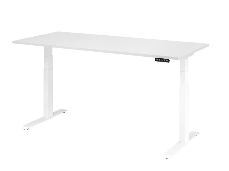 Bureau assis-debout Hammerbacher VXDKB Hauteur ajustable électriquement Blanc C-Pied 1800 (L) x 800 (P) x 1290 (H) mm Acier, Aggloméré
