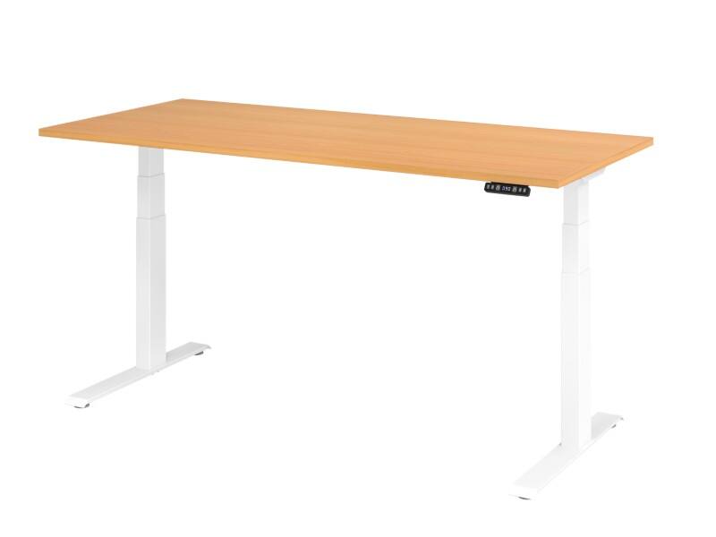 Bureau assis-debout Hammerbacher VXDKB Hauteur ajustable électriquement Hêtre C-Pied 1800 (L) x 800 (P) x 1290 (H) mm Acier, Aggloméré