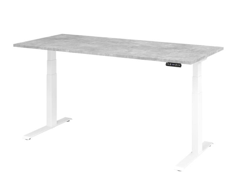 Bureau assis-debout Hammerbacher VXDKB Hauteur ajustable électriquement Gris C-Pied 1800 (L) x 800 (P) x 1290 (H) mm Acier, Aggloméré