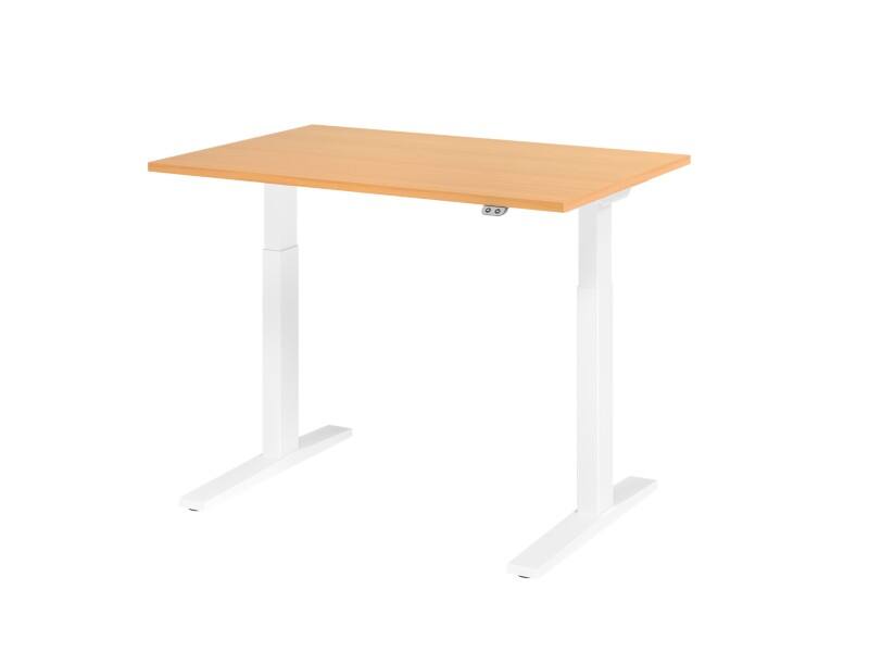 Bureau assis-debout Hammerbacher VXMKA Hauteur ajustable électriquement Hêtre C-Pied 1200 (L) x 800 (P) x 1200 (H) mm Acier, Aggloméré