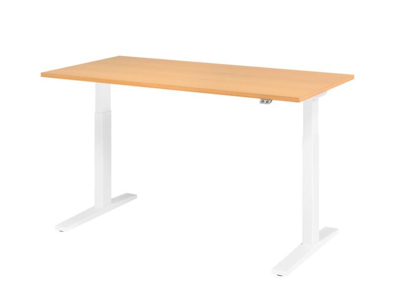 Bureau assis-debout Hammerbacher VXMKA Hauteur ajustable électriquement Hêtre C-Pied 1600 (L) x 800 (P) x 1200 (H) mm Acier, Aggloméré