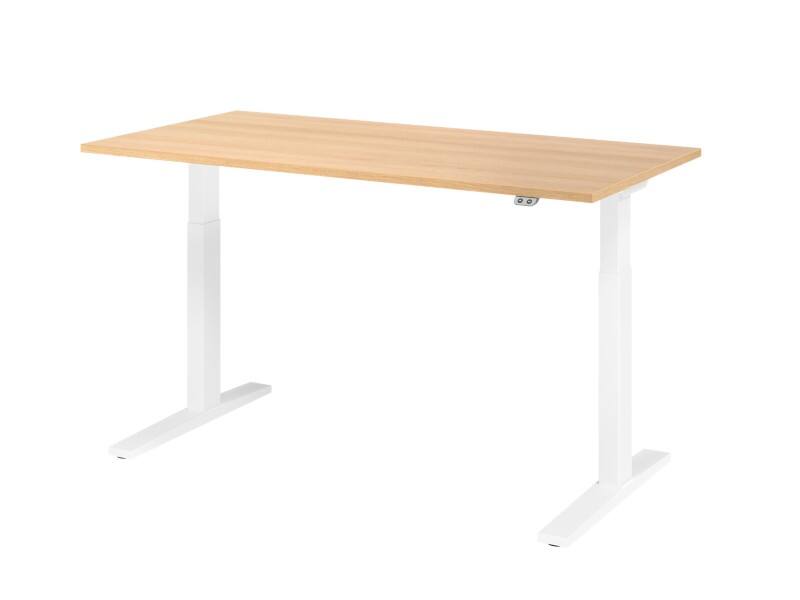 Bureau assis-debout Hammerbacher VXMKA Hauteur ajustable électriquement Chêne C-Pied 1600 (L) x 800 (P) x 1200 (H) mm Acier, Aggloméré