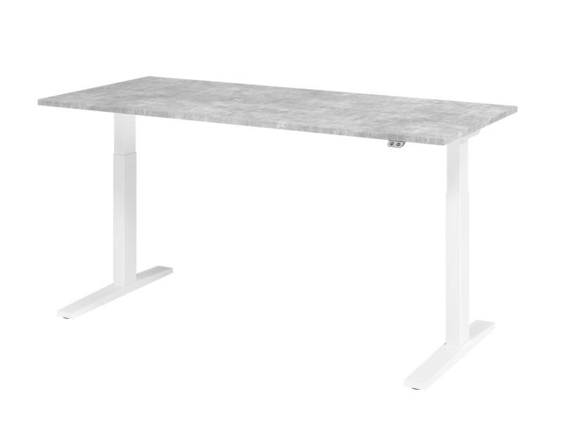Bureau assis-debout Hammerbacher VXMKA Hauteur ajustable électriquement Gris C-Pied 1800 (L) x 800 (P) x 1200 (H) mm Acier, Aggloméré
