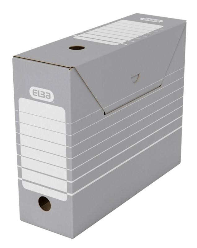 ELBA Tric Archivbox 100552039 A4 Wellpappe 9,5 (B) x 26,5 (T) x 34 (H) cm Grau  50 Stück