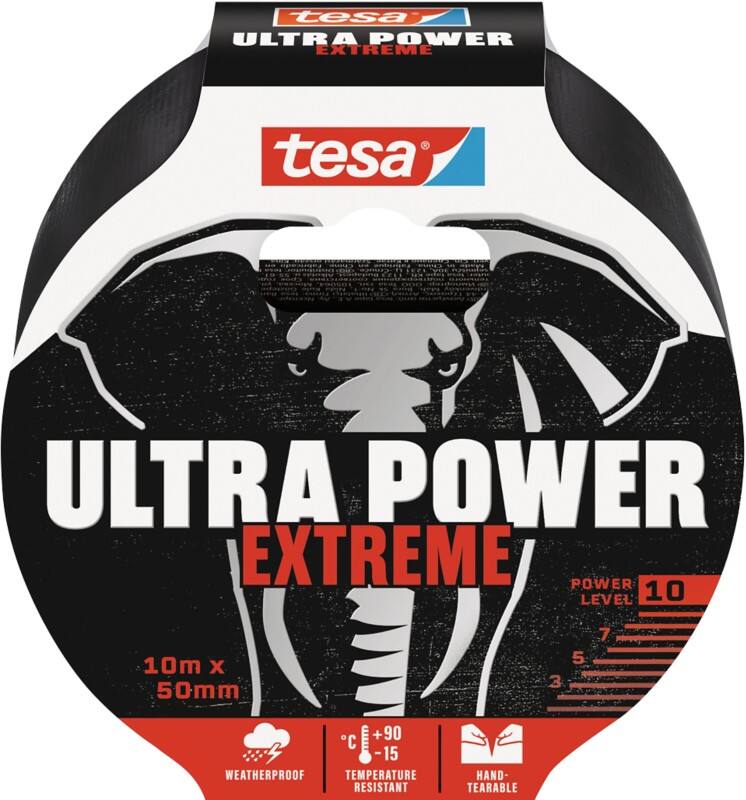 tesa Klebeband Ultra Power Extreme Schwarz 50 mm (B) x 10 m (L)
