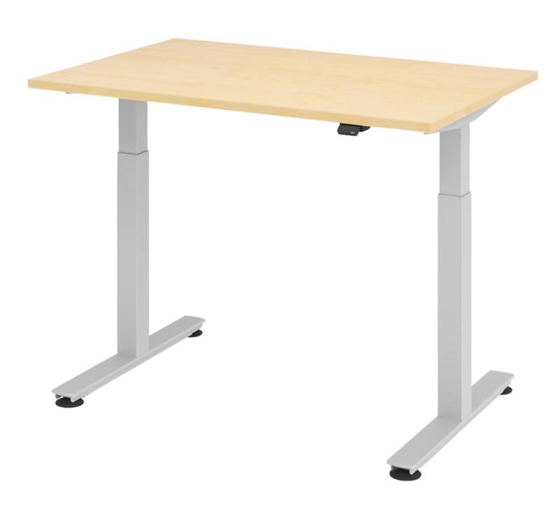 Bureau assis-debout Hammerbacher XMST VXMST Hauteur ajustable électriquement Rectangulaire Érable T-Pied 1200 (L) x 800 (P) x 1200 (H) mm Acier, Aggloméré