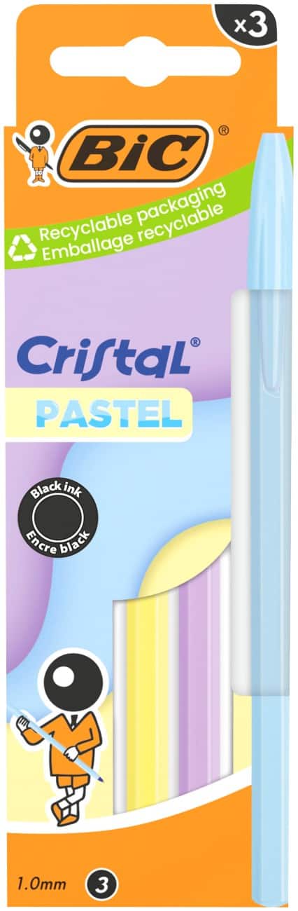 Stylo-bille BIC Noir 0,32 mm 3 unités