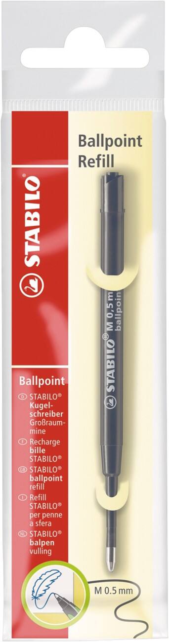 Recharge pour stylo-bille STABILO pointball 0,5 mm Moyen Noir