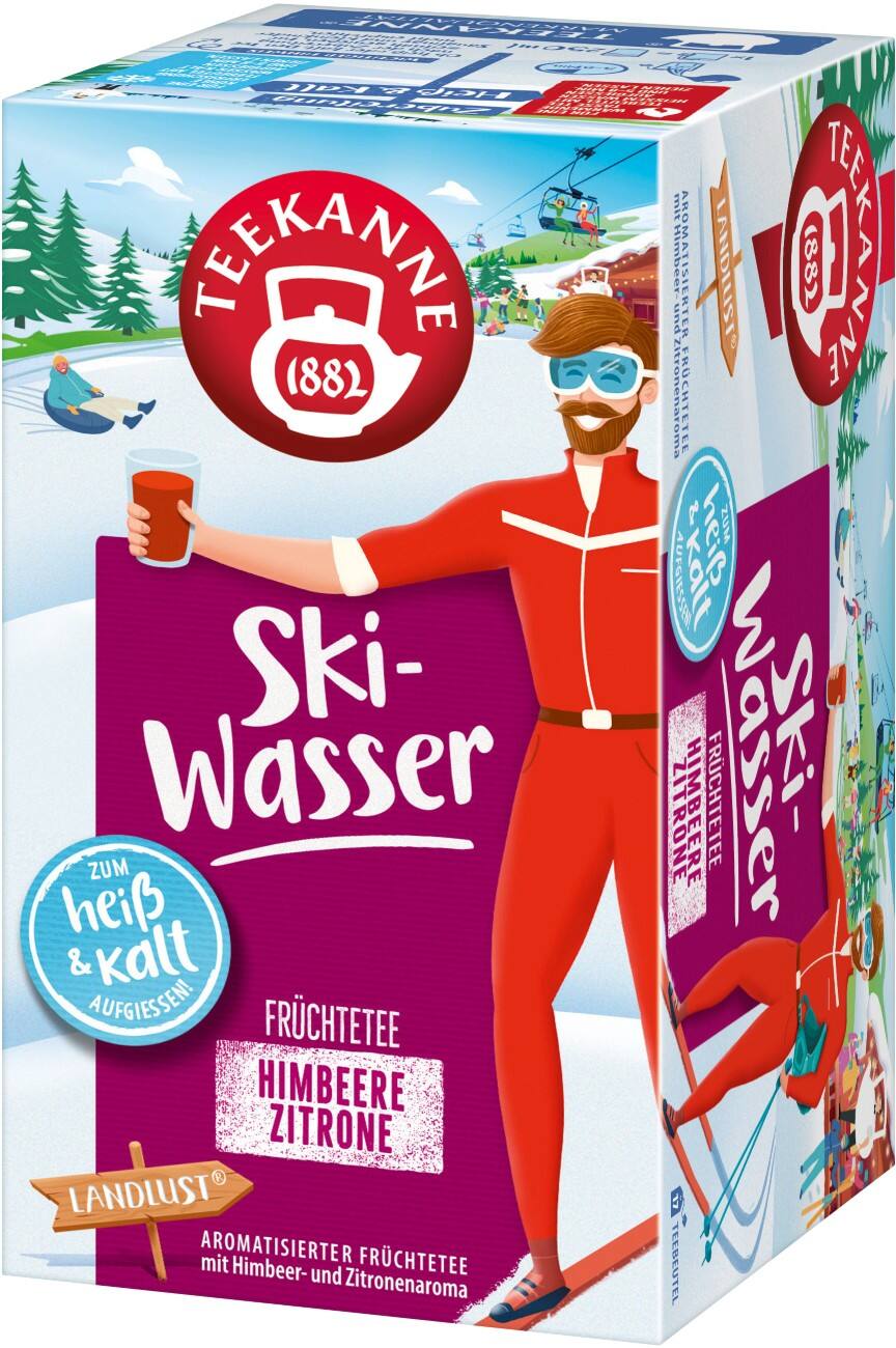 Thé TEEKANNE Landlust Skiwasser Sans caféine Fruit Sachets Citron, framboise 17 unités