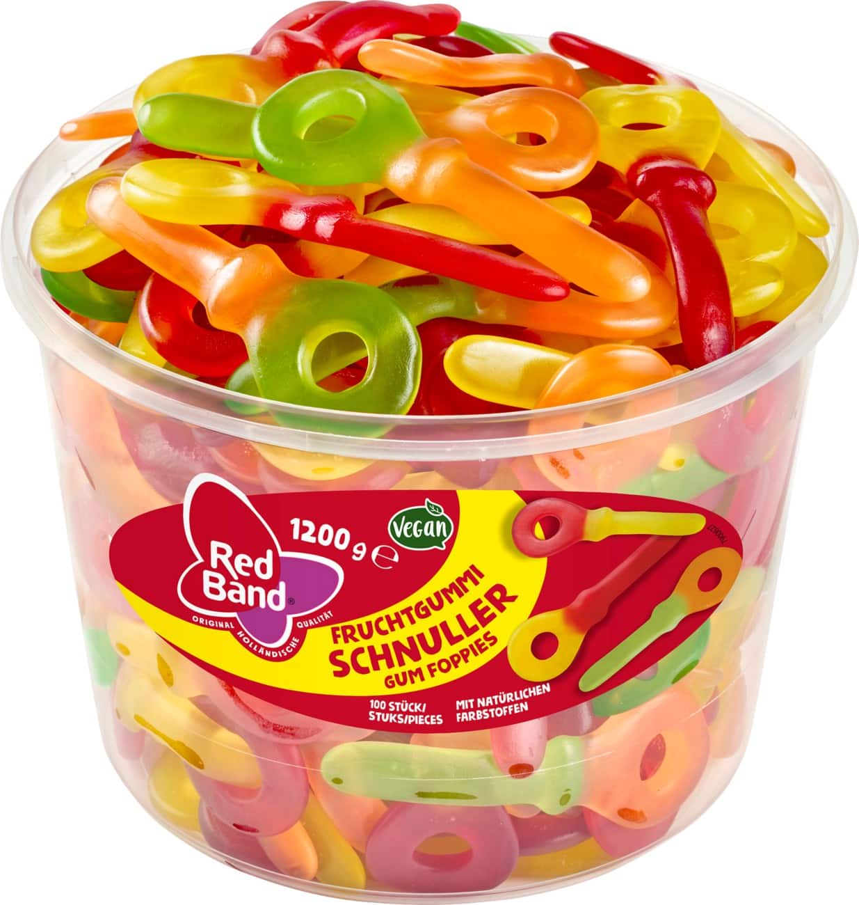 Gommes aux fruits Red Band Schnuller Multifruits 100 unités de 12 g