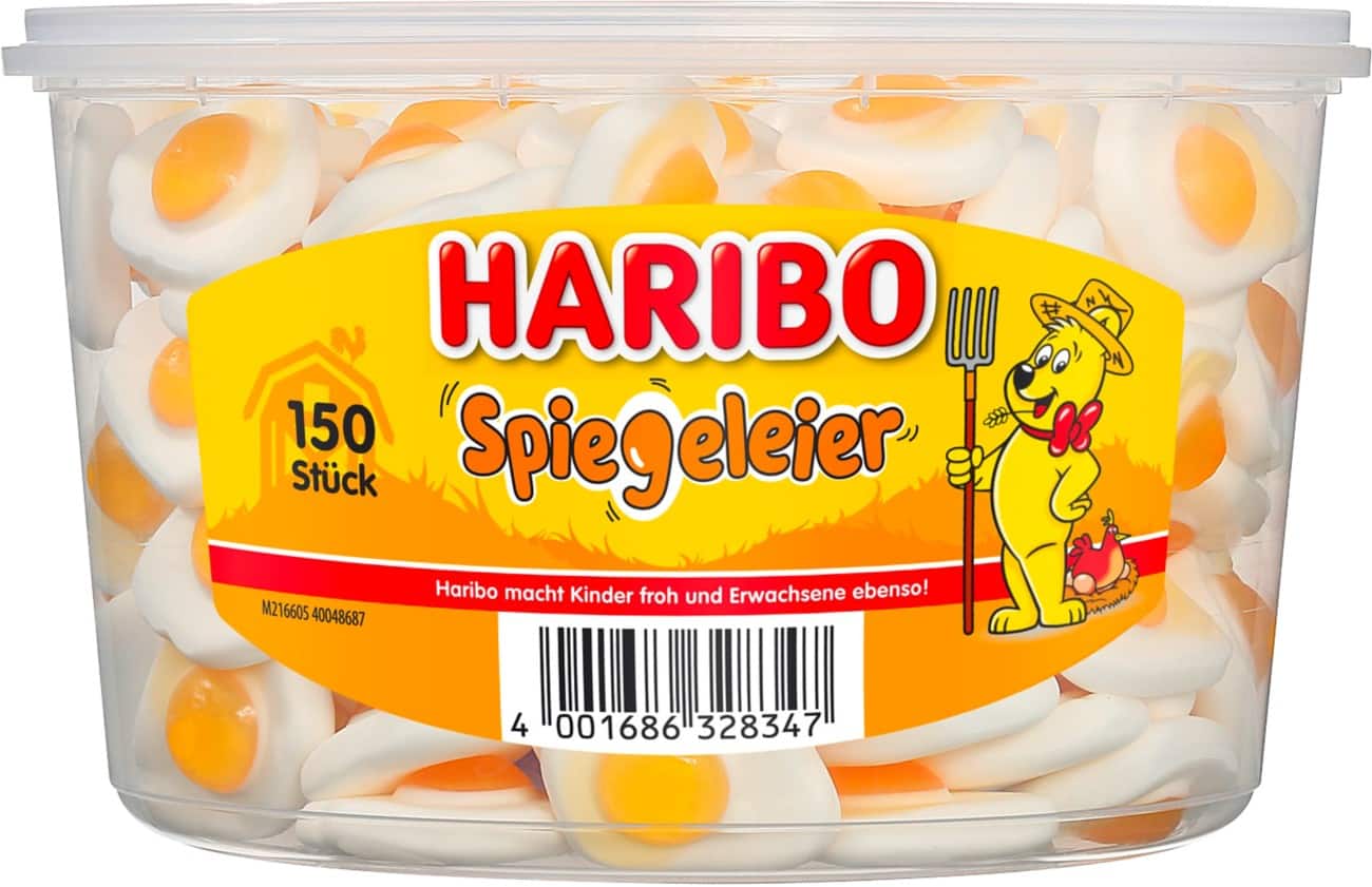 Haribo Spiegeleier Apfel-Pfirsich-Süßigkeiten 150 Stück à 6,5 g