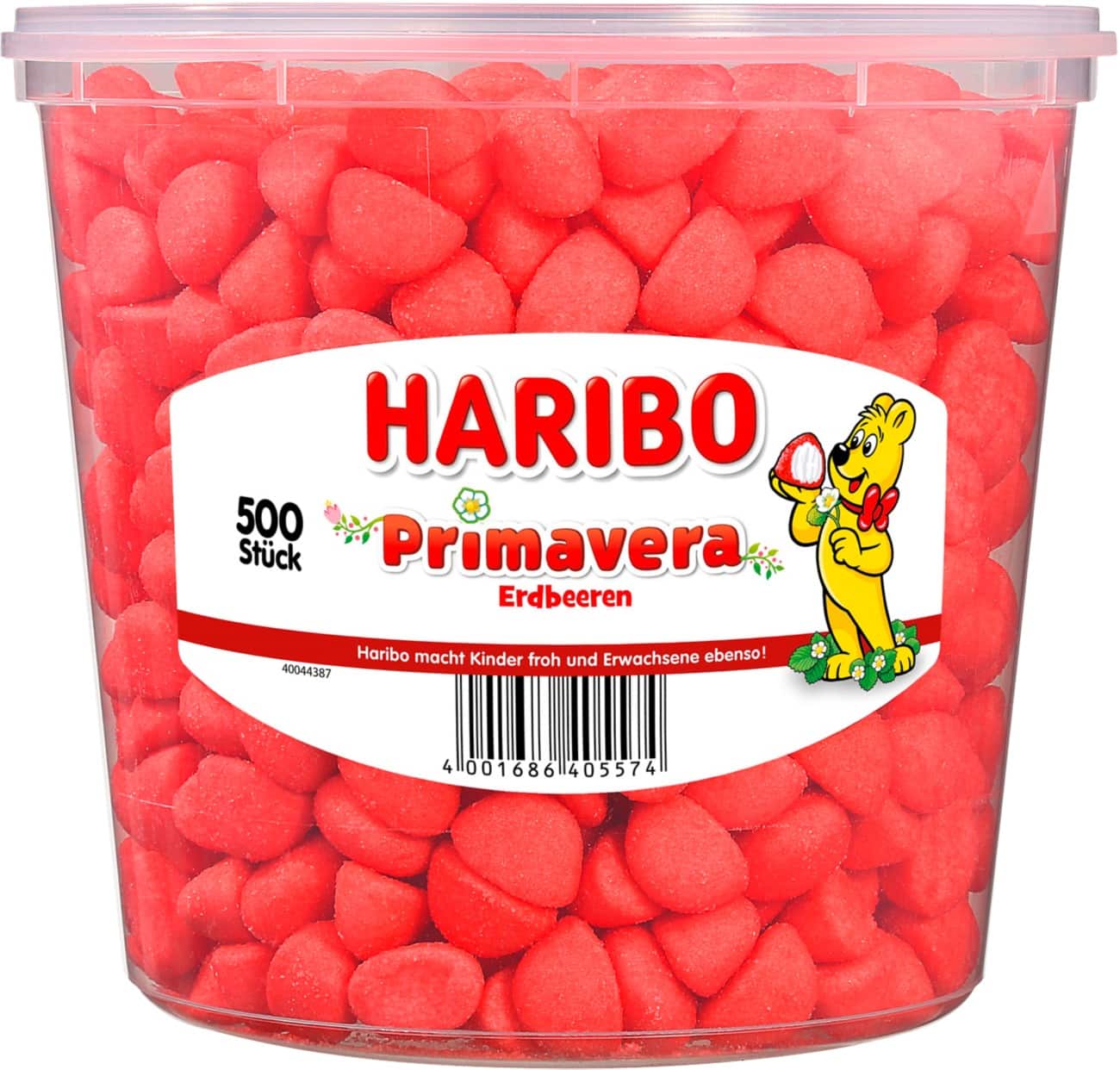 Haribo Primavera kleine Schaumzucker-Erdbeeren 500 Stück à je 2,3 g