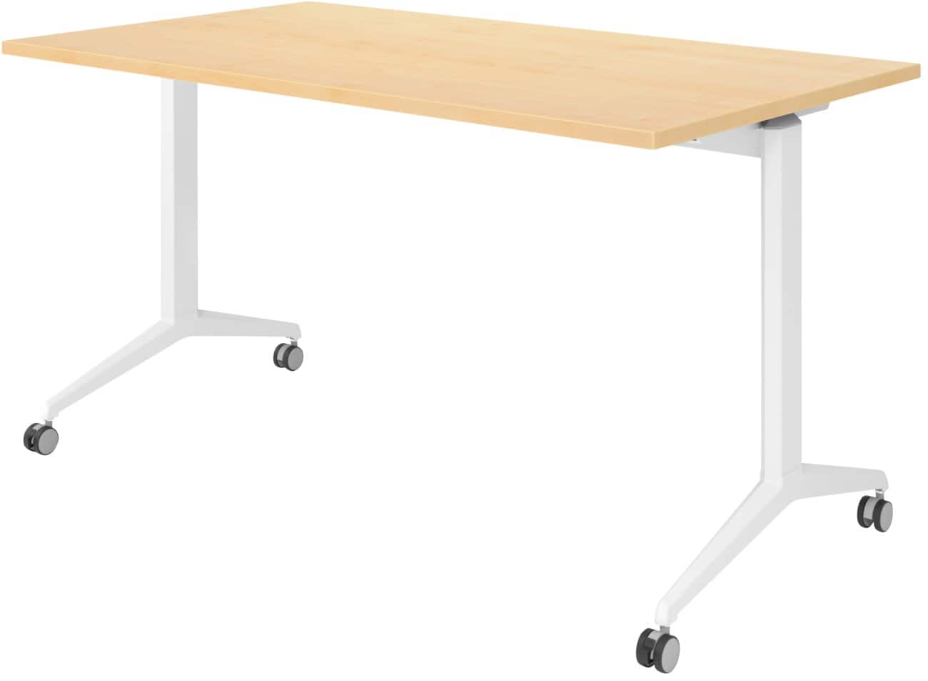 Table rabattable Hammerbacher Acier, aggloméré Blanc 140 x 800 x 750 mm