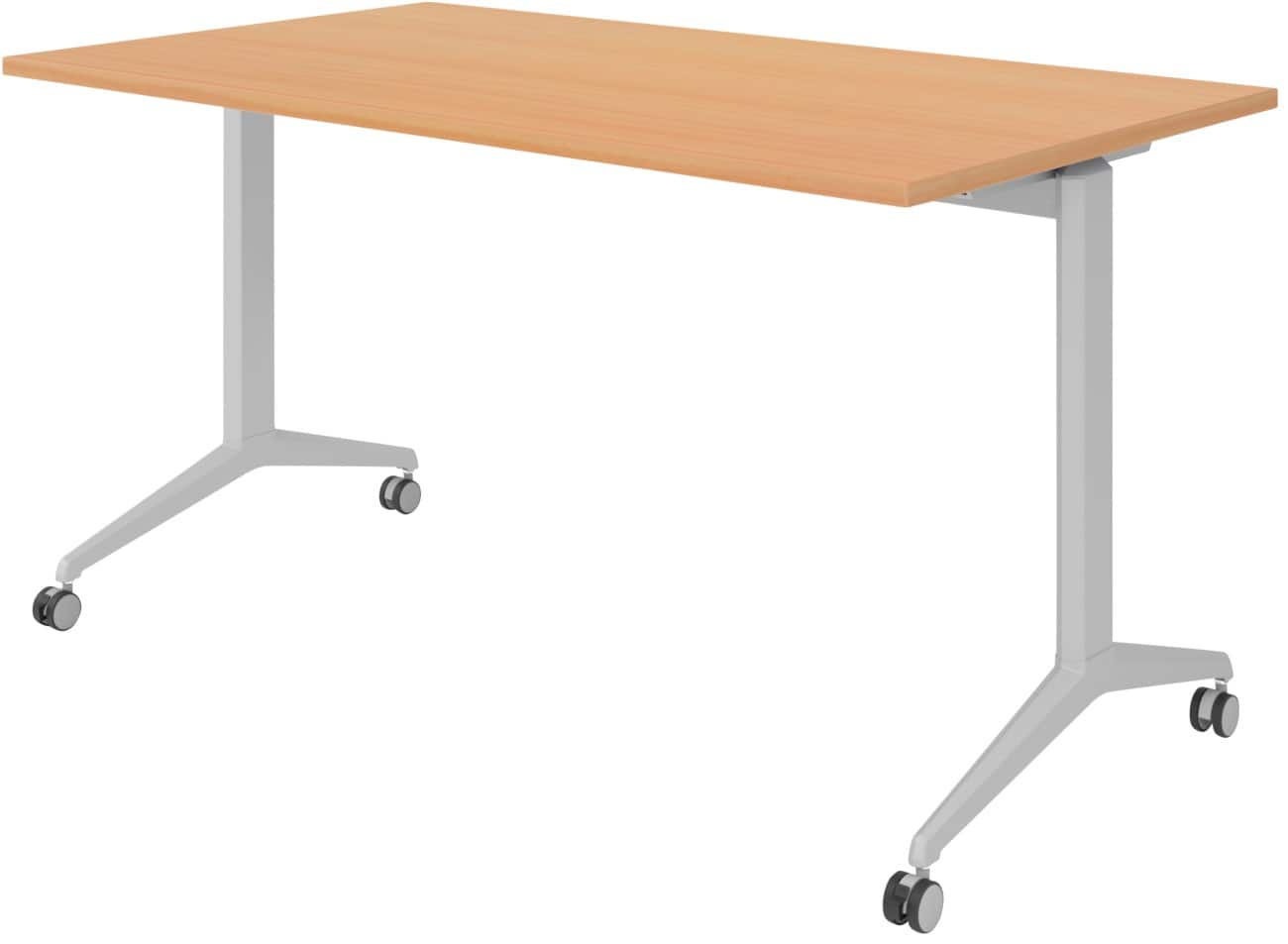 Table rabattable Hammerbacher Hêtre Acier, aggloméré Argenté 140 x 800 x 750 mm