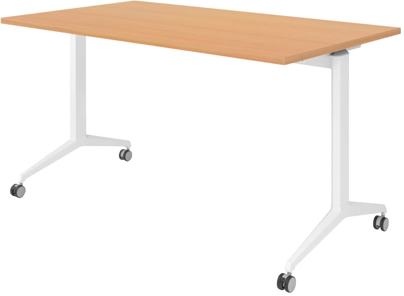 Table rabattable Hammerbacher Hêtre Acier, aggloméré Blanc 140 x 800 x 750 mm
