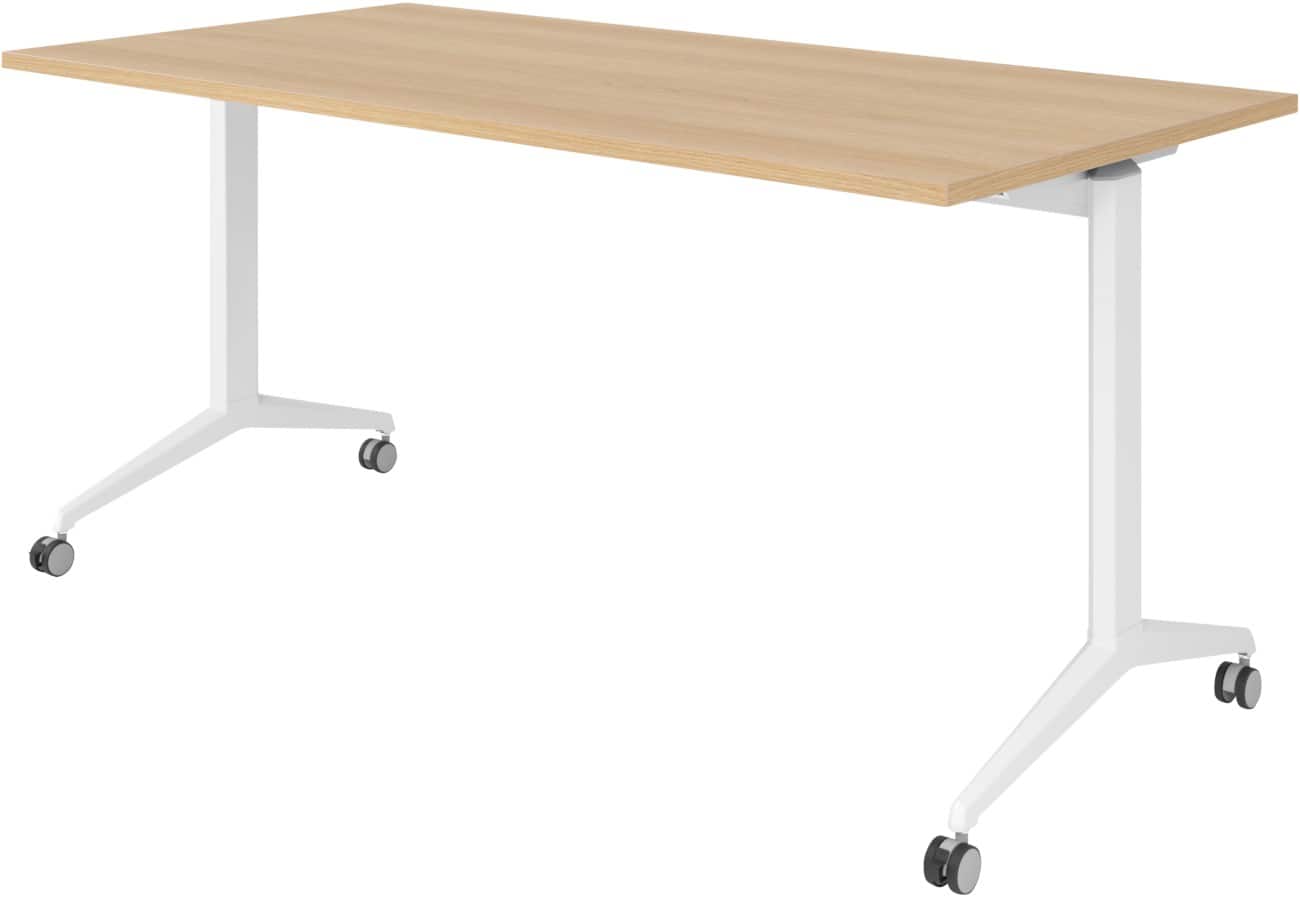 Table rabattable Hammerbacher Acier, aggloméré Blanc 160 x 800 x 750 mm