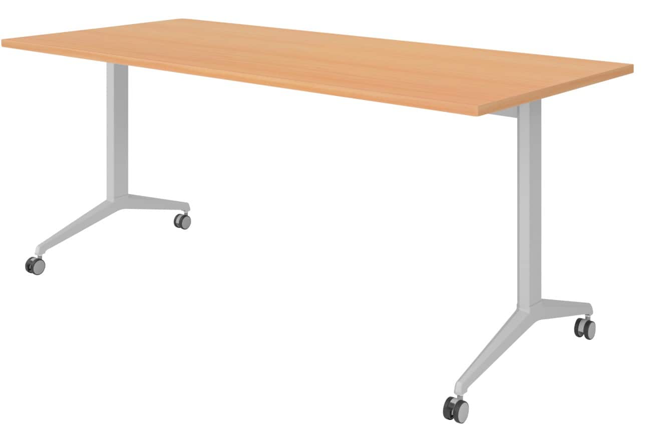 Table rabattable Hammerbacher Hêtre Acier, aggloméré Argenté 180 x 800 x 750 mm