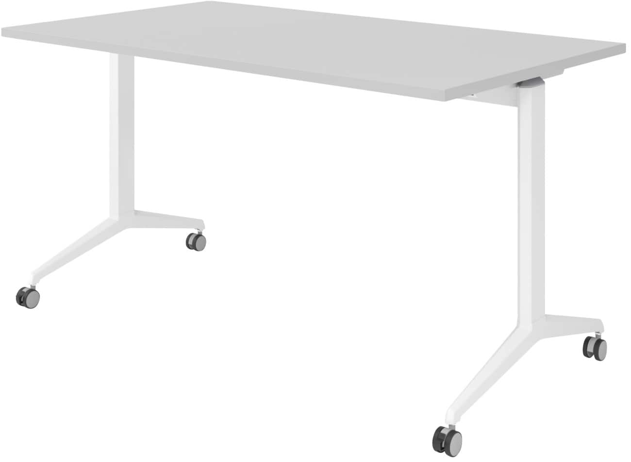 Table rabattable Hammerbacher Acier, aggloméré Blanc 140 x 800 x 750 mm