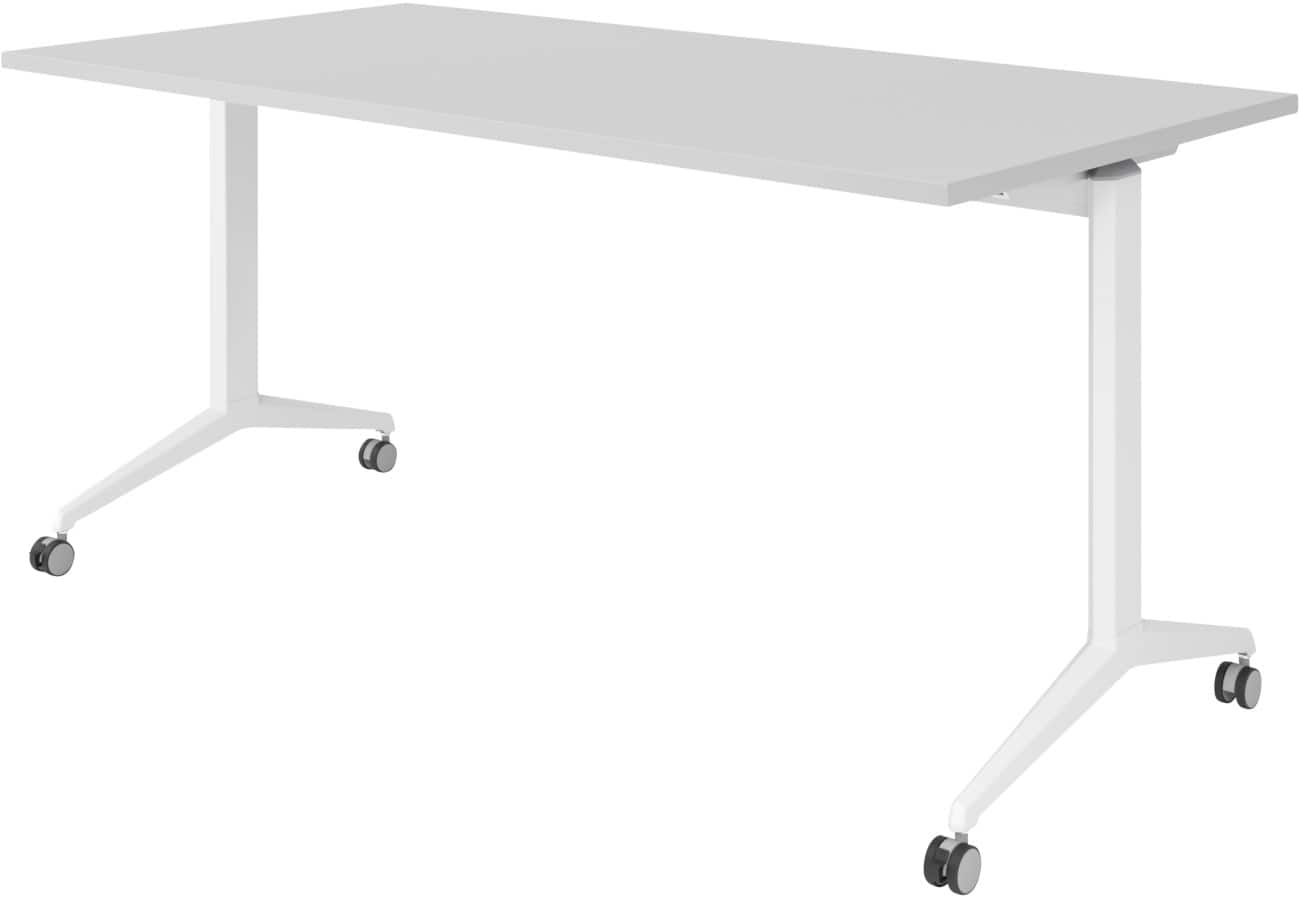Table rabattable Hammerbacher Acier, aggloméré Blanc 160 x 800 x 750 mm