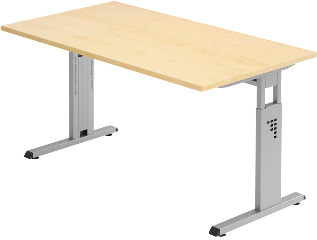 Hammerbacher Höhenverstellbarer Schreibtisch Rechteckig C-Fuß 1.400 (B) x 800 (T) x 850 (H) mm Spanplatte, Stahl
