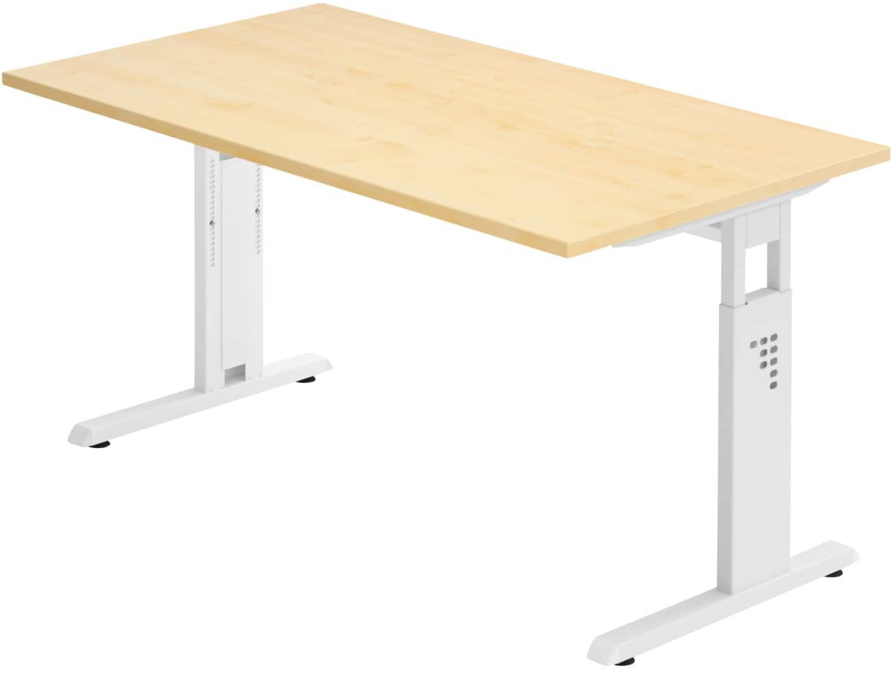 Hammerbacher Höhenverstellbarer Schreibtisch Rechteckig C-Fuß 1.400 (B) x 800 (T) x 850 (H) mm Spanplatte, Stahl