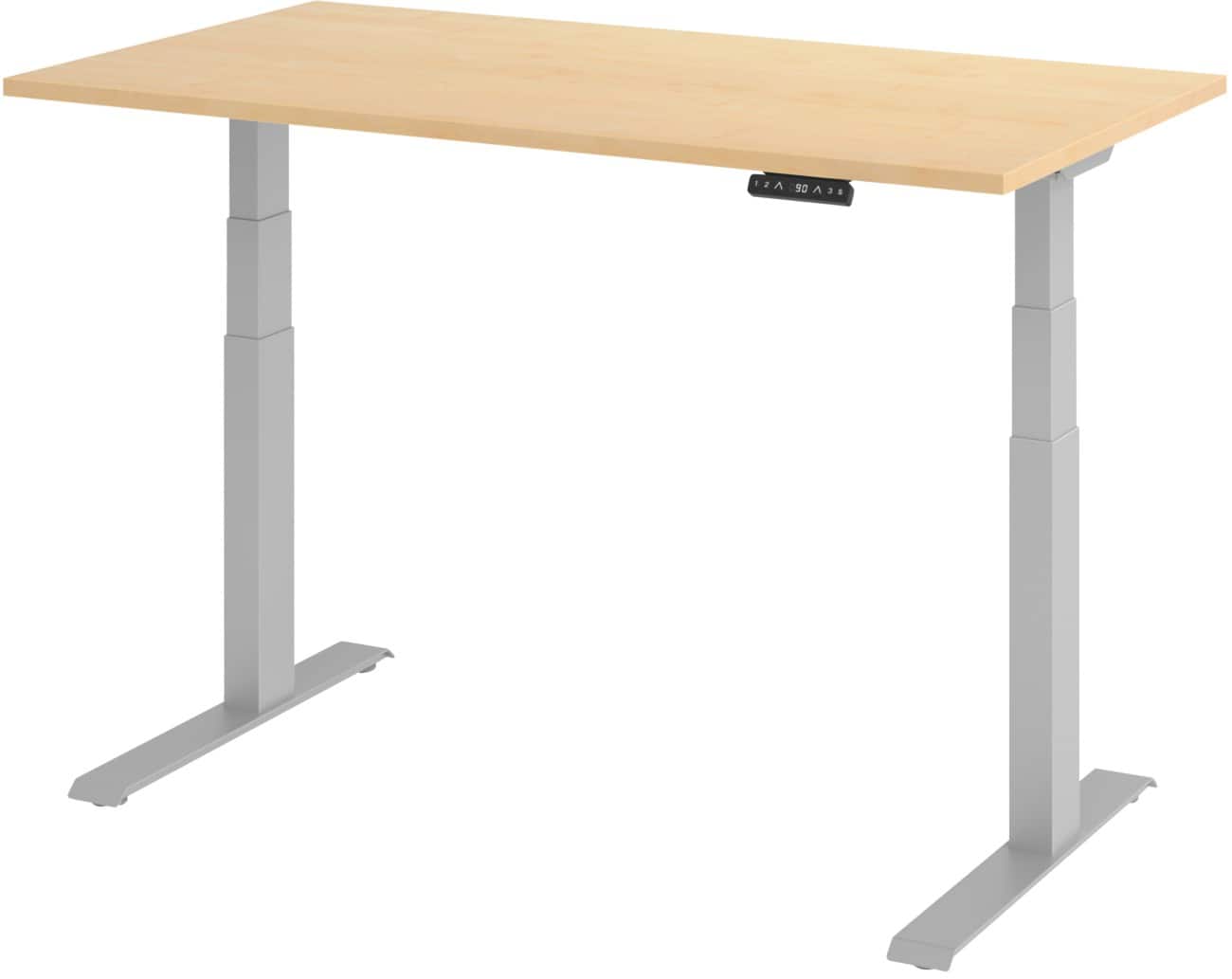 Hammerbacher Elektronisch Höhenverstellbarer Schreibtisch Rechteckig C-Fuß 1.400 (B) x 800 (T) x 1.290 (H) mm Spanplatte, Stahl