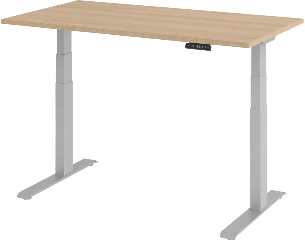 Bureau assis-debout Hammerbacher Hauteur ajustable électriquement Rectangulaire Piètement en C 1400 (l) x 800 (p) x 1290 (h) mm Acier, aggloméré