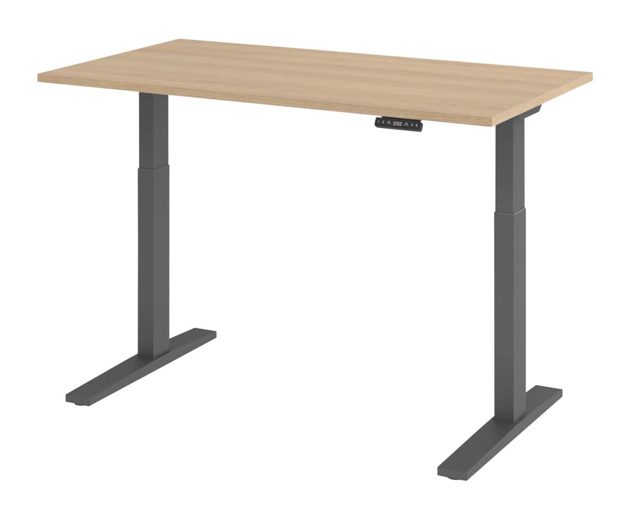 Bureau assis-debout Hammerbacher Hauteur ajustable électriquement Rectangulaire Piètement en C 1400 (l) x 800 (p) x 1200 (h) mm Acier, aggloméré
