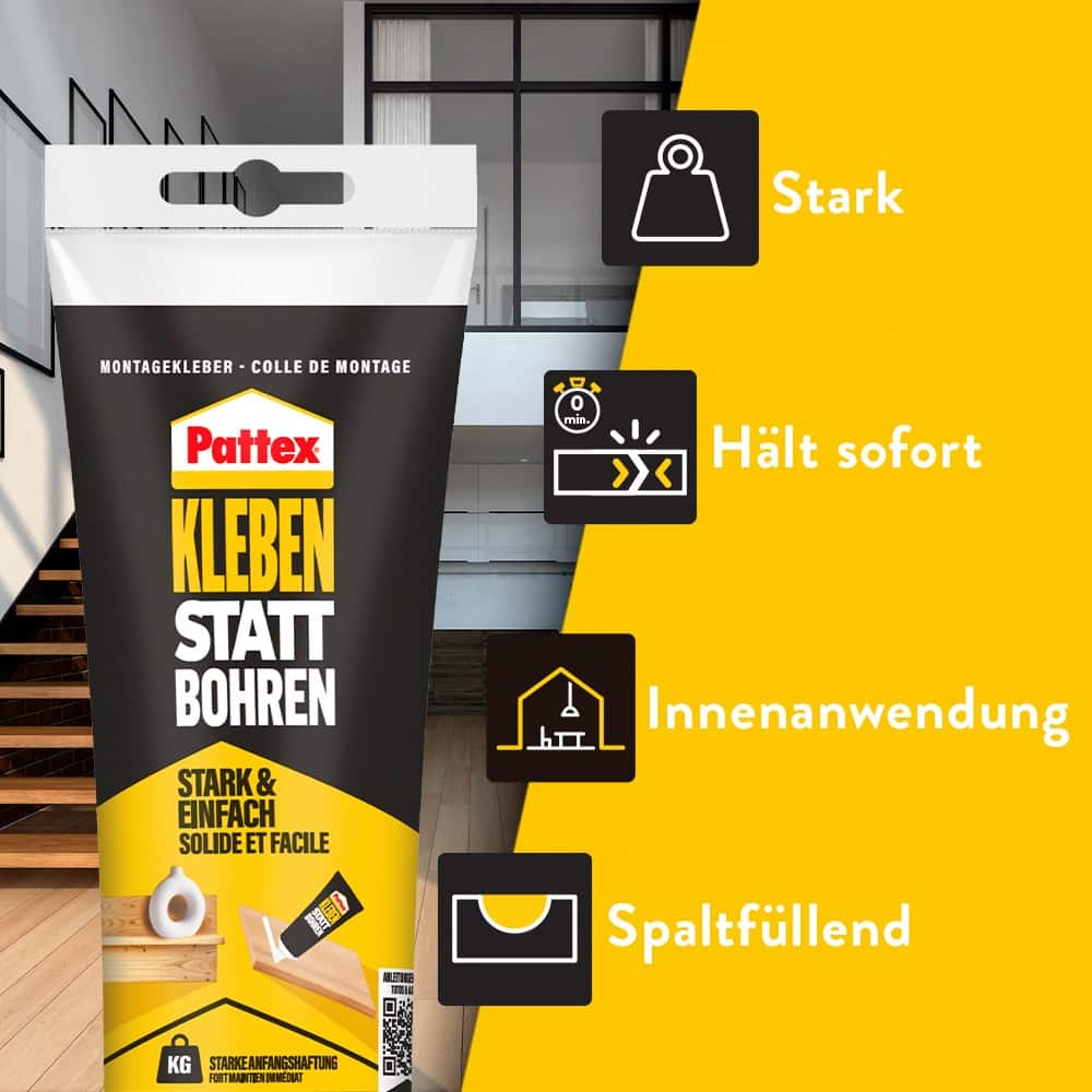 Pattex Kleben statt Bohren Alleskleber Weiß 250 g