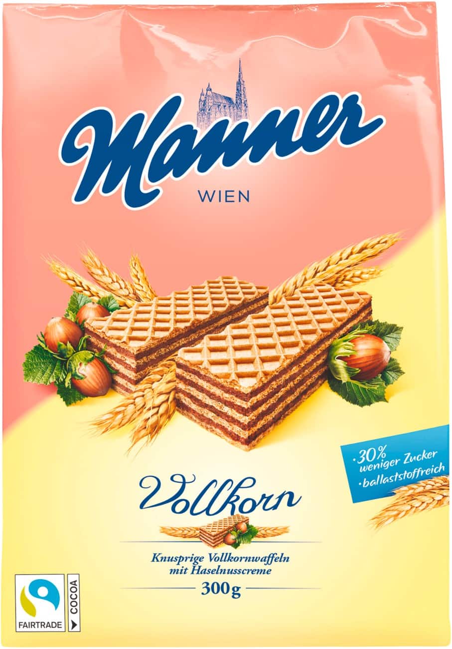 Gaufrettes Manner Volkorn Crème à la noisette 300 g