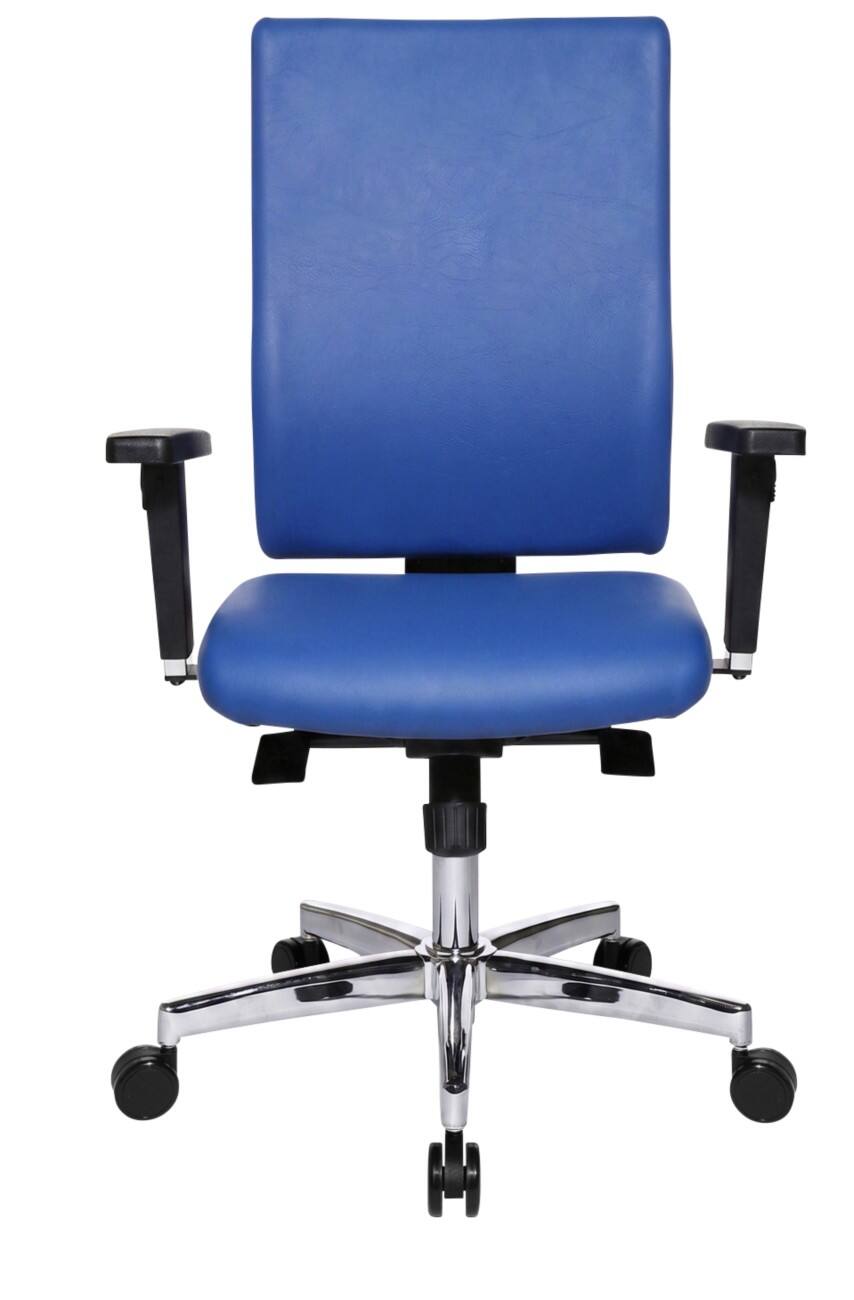Chaise de bureau TOPSTAR Mécanisme synchrone Accoudoirs 2D Siège réglable en hauteur Bleu 110 kg 640 x 640 x 1240 mm
