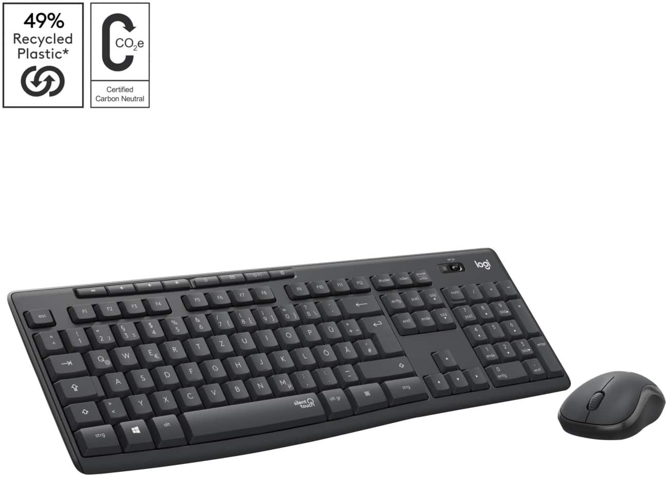 Clavier et souris Logitech MK Series Sans fil QWERTZ (CH) Graphite 920-009796