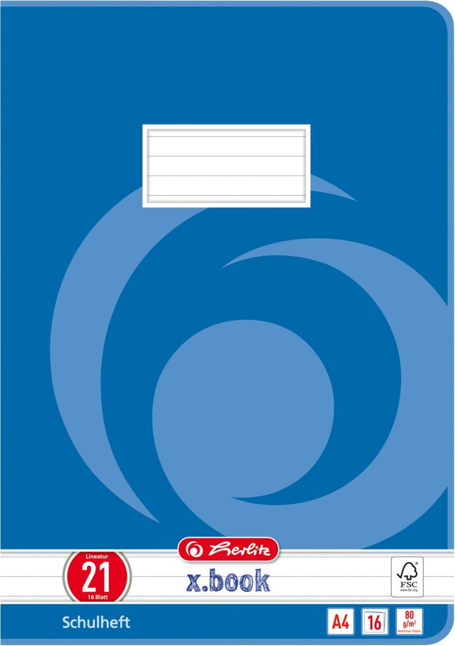 Cahier d’exercice herlitz A4 Bleu 16 feuilles Motif tourbillon