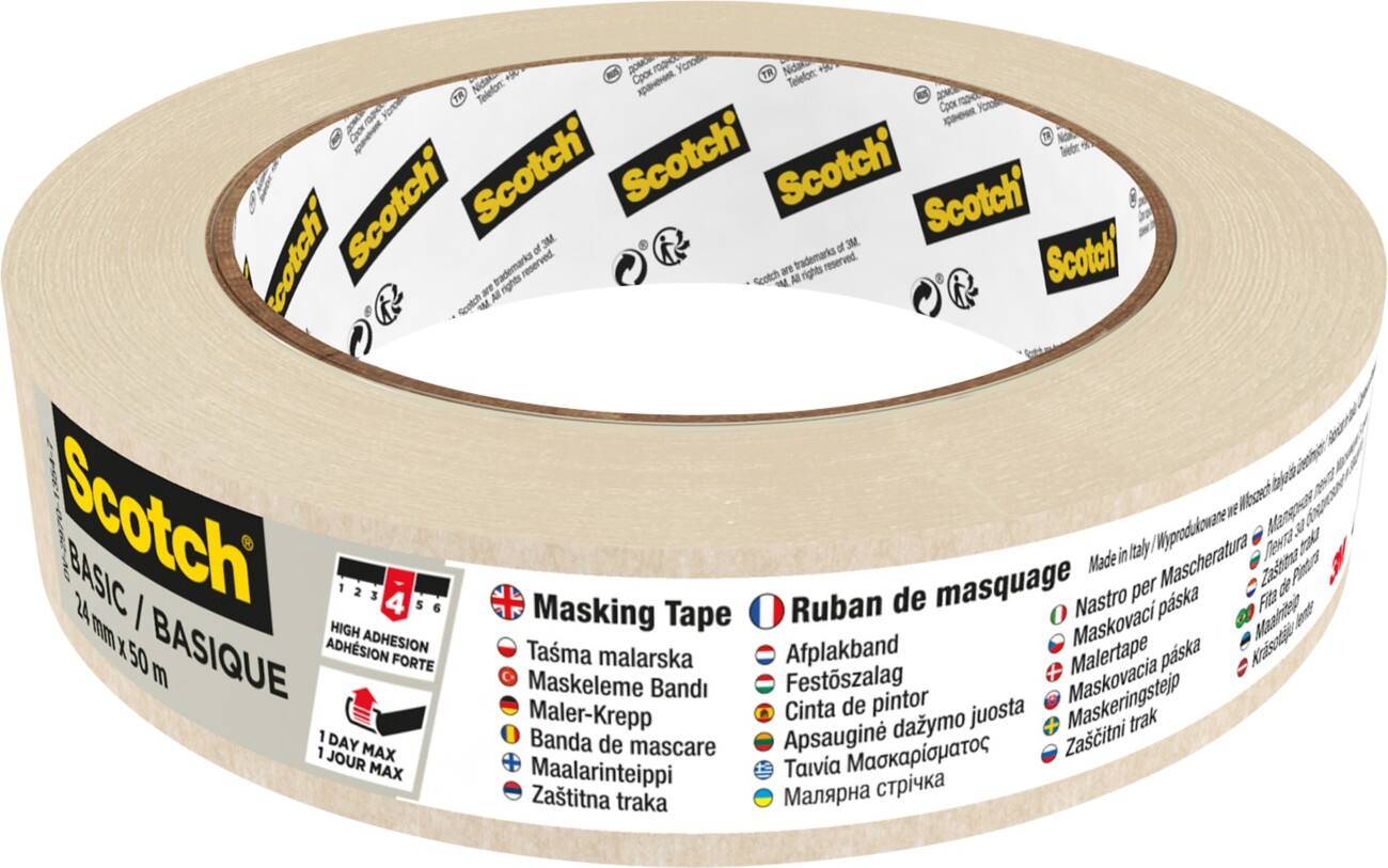 Scotch Abdeckband Weiß 24 mm (B) x 50 m (L) Papier