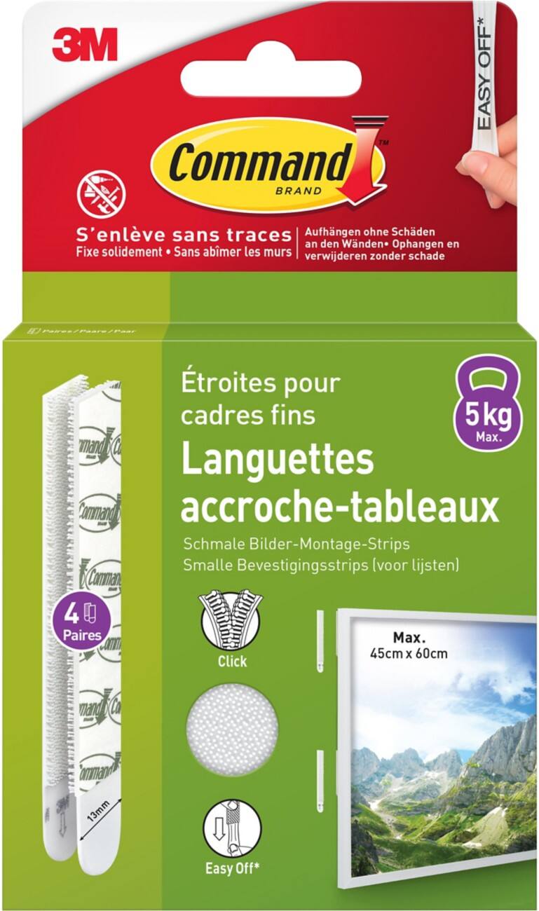 Bandes adhésives Command Blanc 4 unités